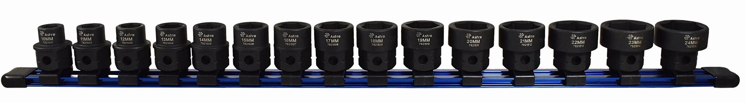 Astro Pnematic - 15 szt. 1/2" Drive Low Profile Nano Impact Gniazda - Metryczne (model: 78215)