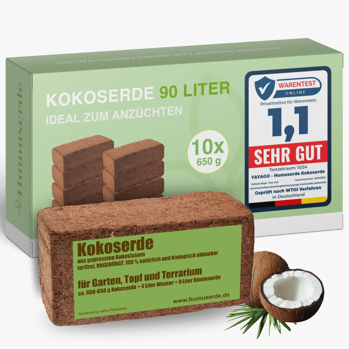 Ziemia kokosowa 650g x 10 naturalna niskonawozowa do uprawy bez torfu