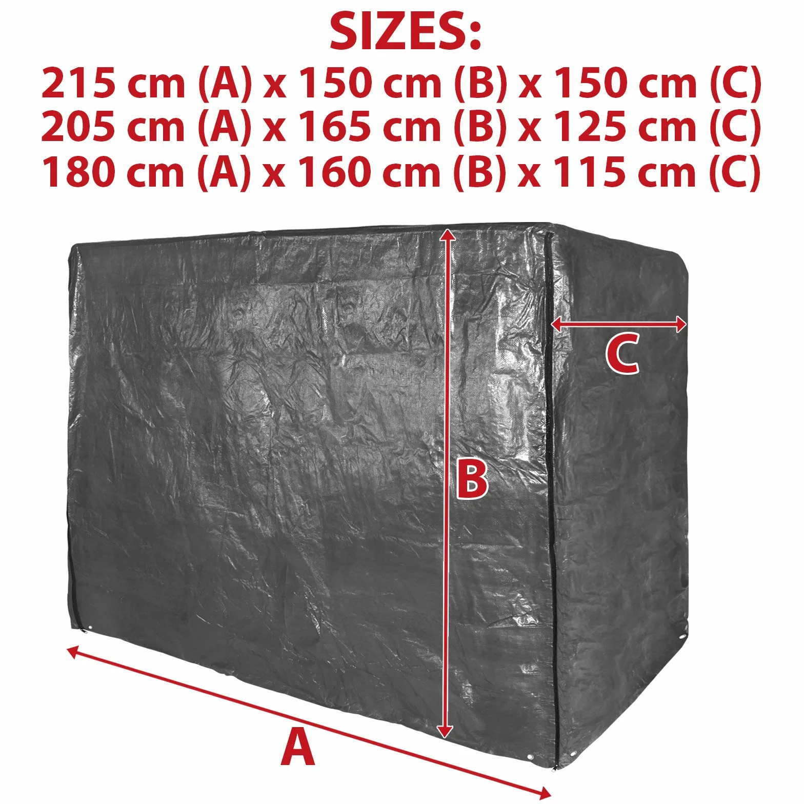 BB Sport Koc na huśtawkę ogrodową szary 180x160x115 cm