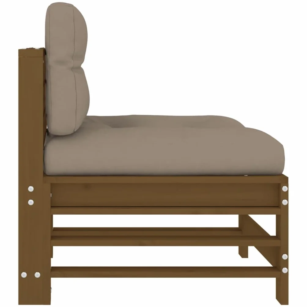 vidaXL Siedzisko środkowe z poduszkami, lite drewno sosnowe, sofa do ogrodu