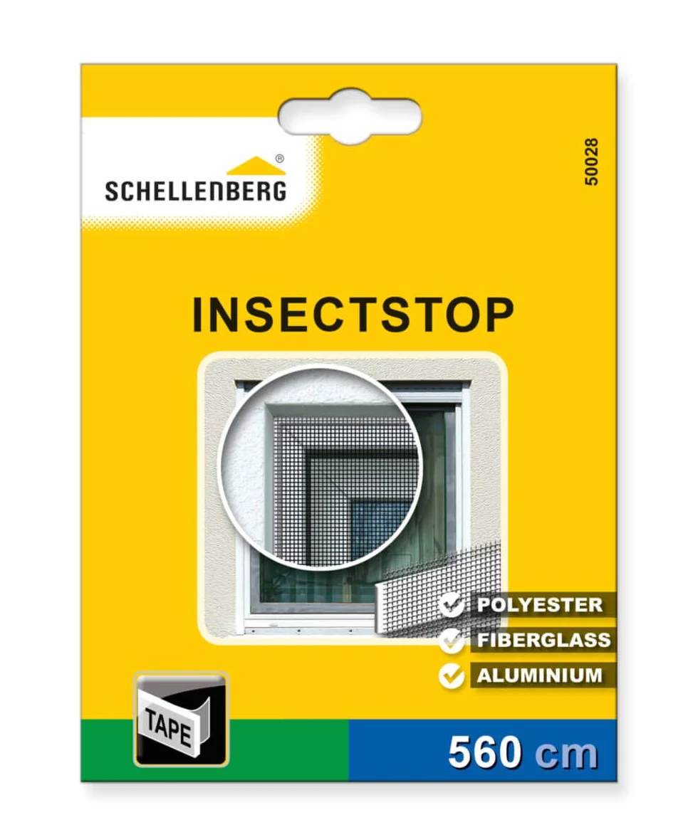 Schellenberg 50028 taśma mocująca biała do moskitiery z poliestru, włókna szklanego i aluminium, 5,6 m
