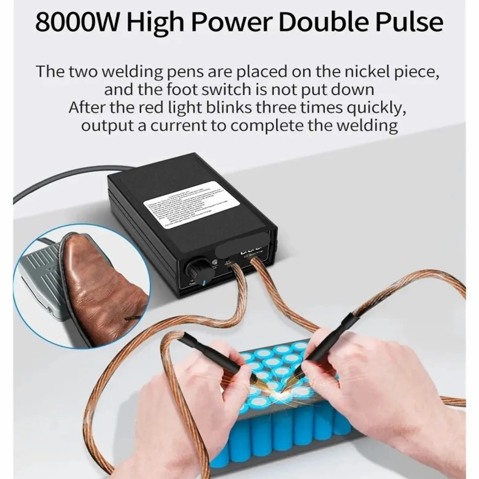 8000W Mini zestaw spawarki punktowej DIY Automat 18650 Akumulator Spawanie Przenośna spawarka punktowa Długopis, Szybka reakcja