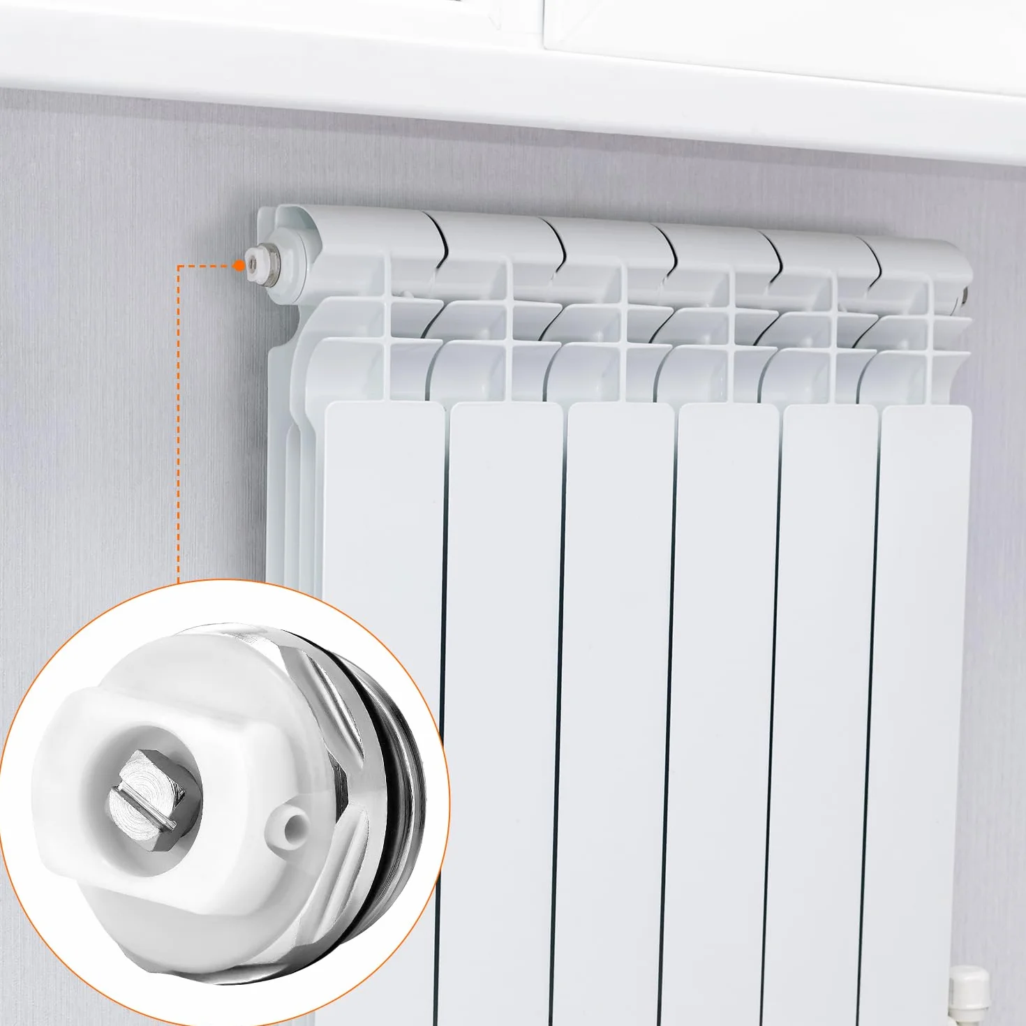 QWORK® 4 sztuki zatyczek do zaworu odpowietrzającego do grzejników, śruba odpowietrzająca do grzejnika 1/2"