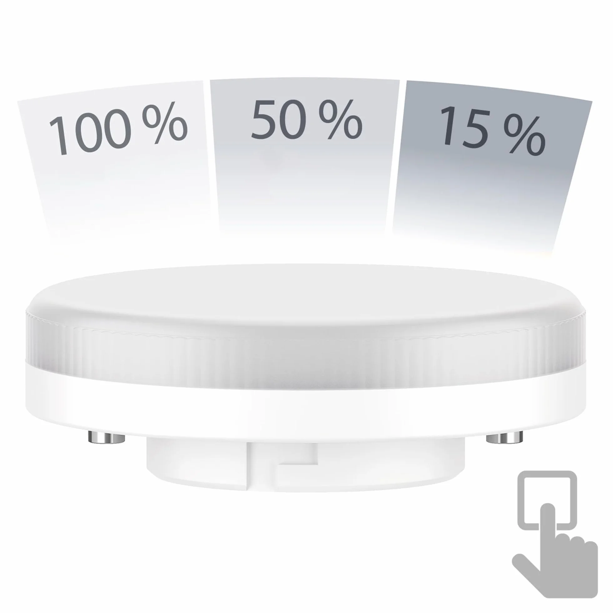 ledscom.de 3 sztuki żarówek LED GX53, białe (4100 K), 6,5 W, 550 lm, 3-stopniowy ściemniacz, matowe
