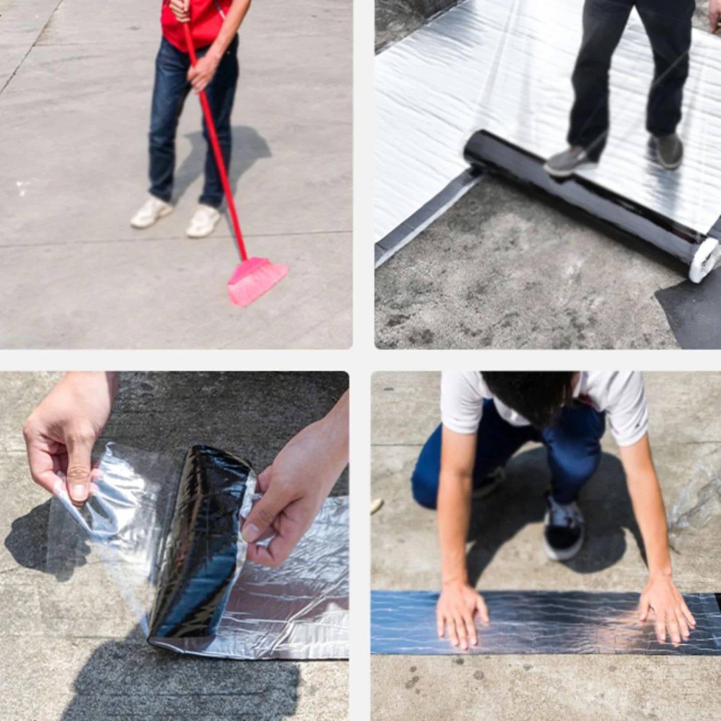 Taśma naprawcza do dachów samoprzylepnych, taśma naprawcza do bitumu, taśma wodoodporna, taśma aluminiowa, odporna na ciepło i zimno(1x2m(3.3x6.6ft))