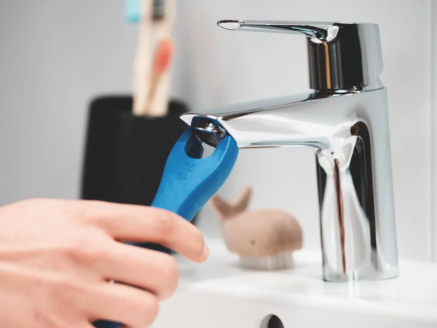 GROHE Narzędzie montażowe 3 w 1 (do baterii umywalkowej jednoręcznej), niebieskie, 14146000