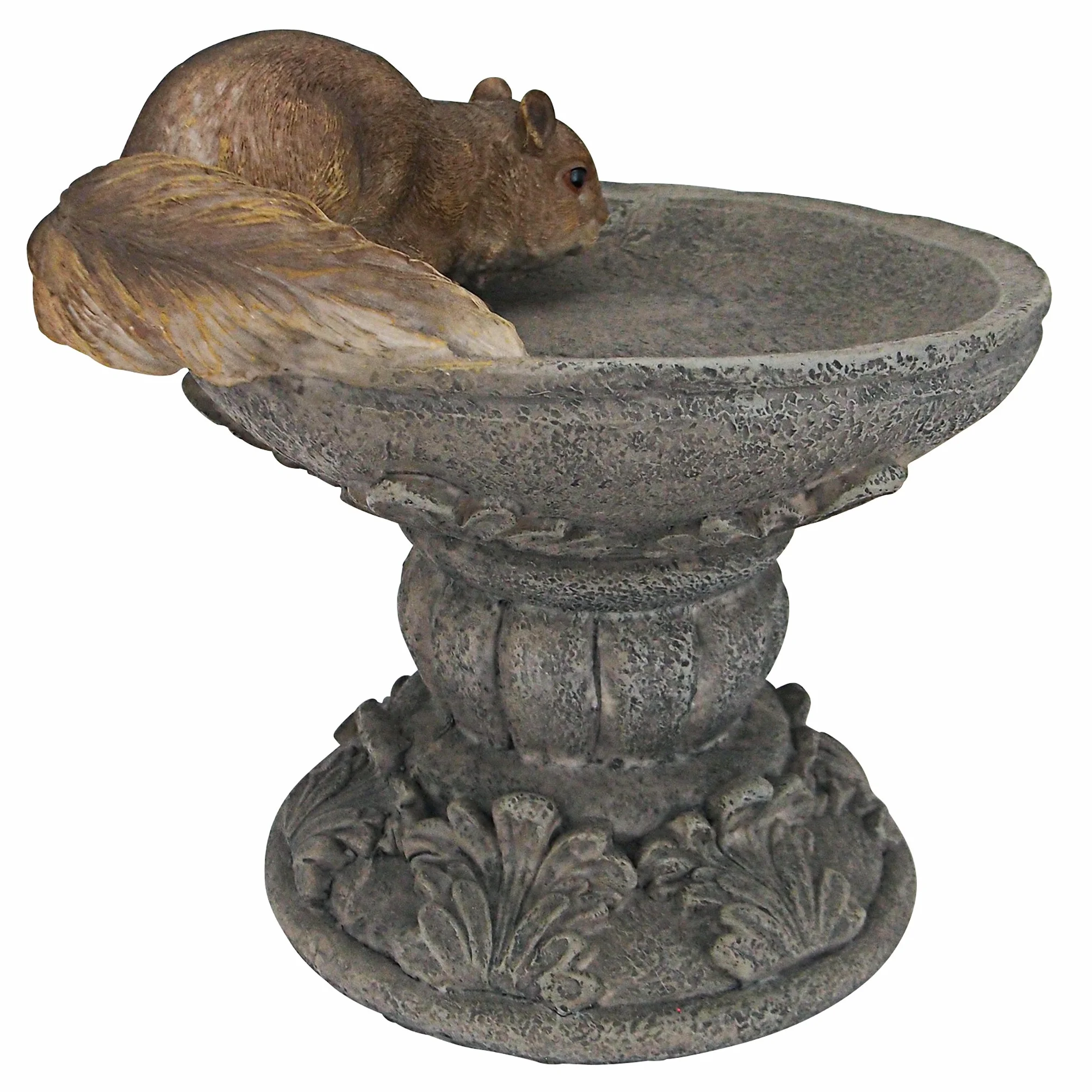 Design Toscano Figurka dekoracyjna wiewiórka na cokole, żywica syntetyczna