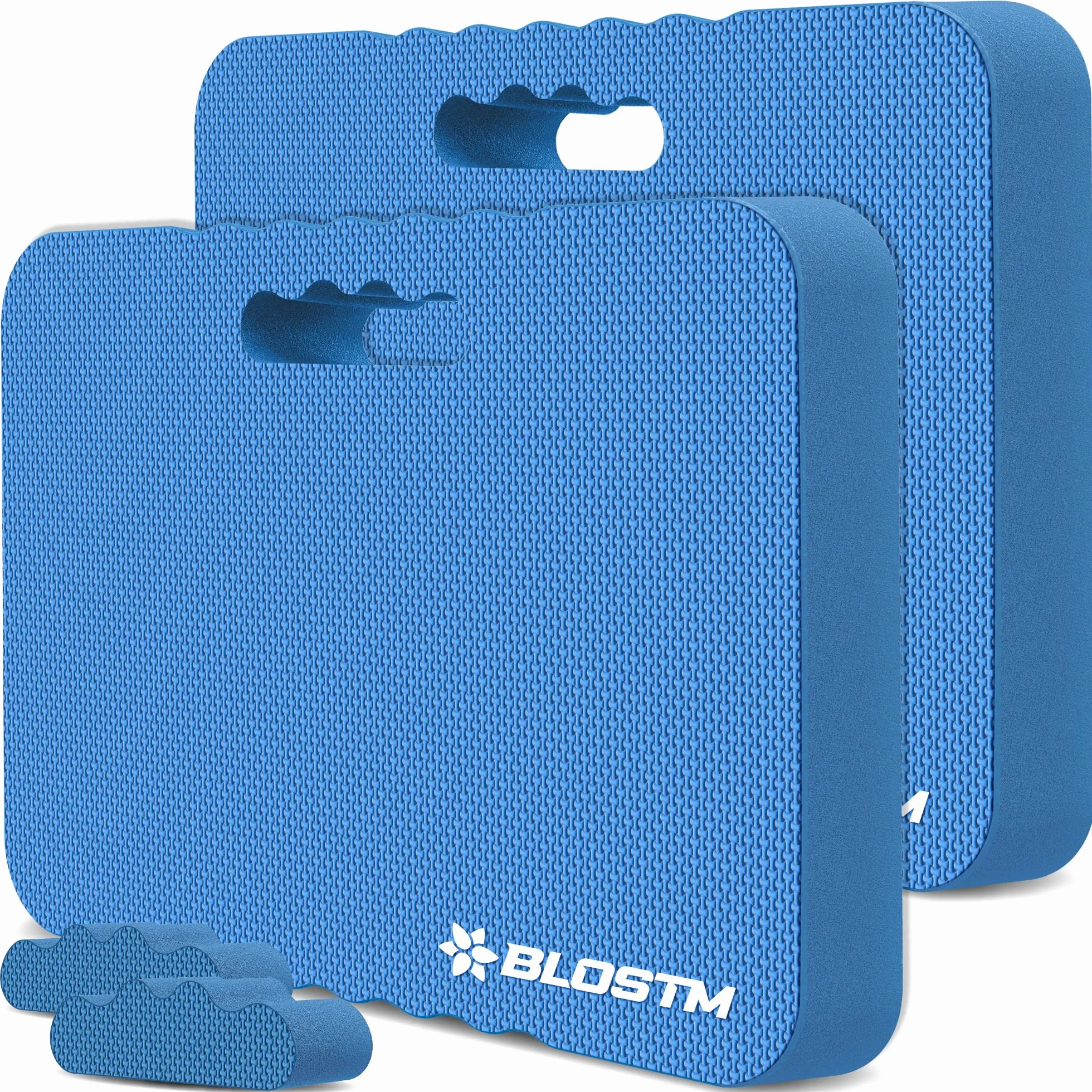 BLOSTM Mata Pod Kolana Do Ogrodu Niebieska 2 Pack - Gęste Piankowe Mata Z Dwoma Teksturami, Duże Piankowe Mata Do Ogrodnictwa, Wodoszczelne