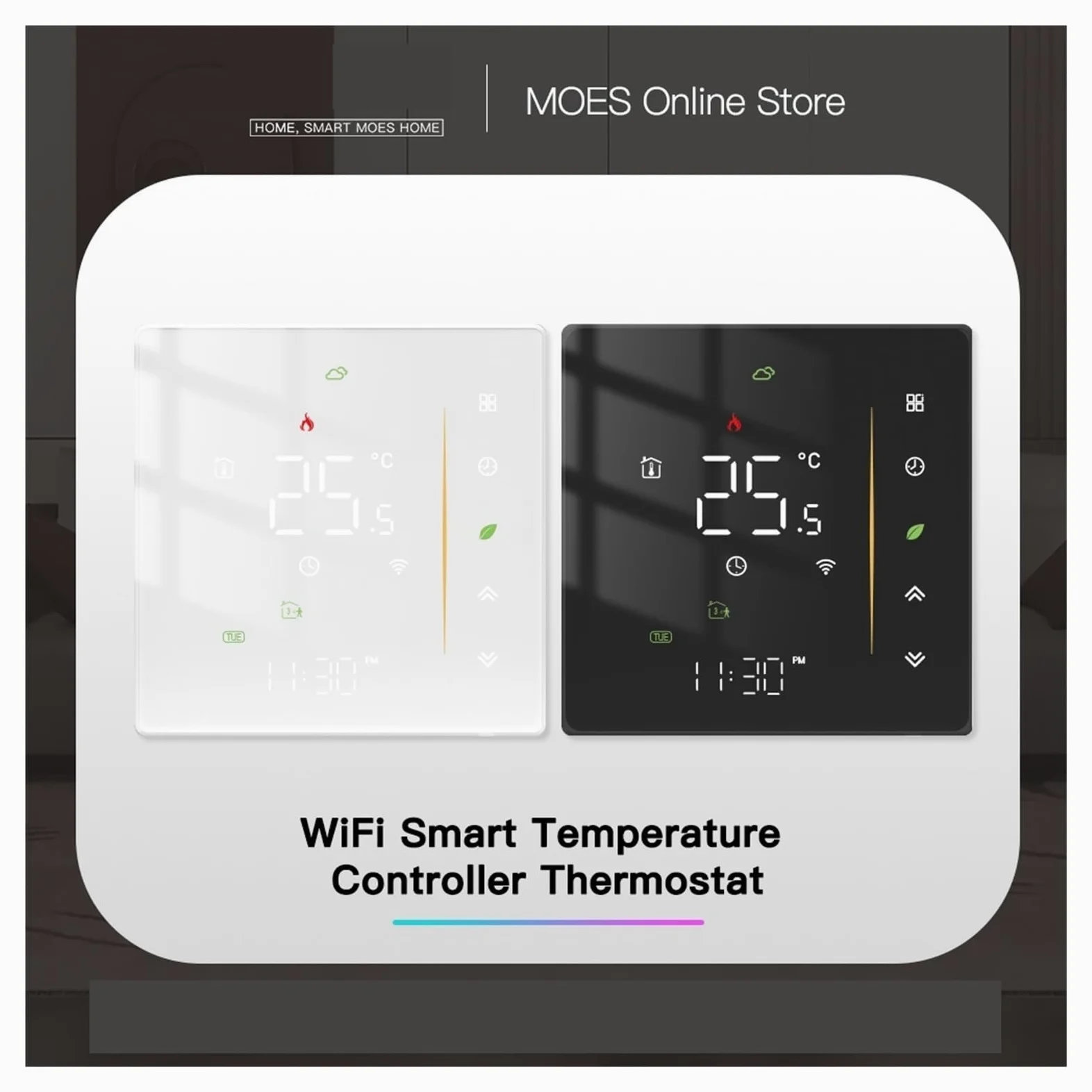 Termostat WiFi Bezprzewodowy regulator temperatury w pomieszczeniu wody/elektrycznego ogrzewania podłogowego Kocioł gazowy Wilgotność APP Praca OszczęDza Energię I Koszty Ogrzewania(WHT-006-GA-WH-MS)