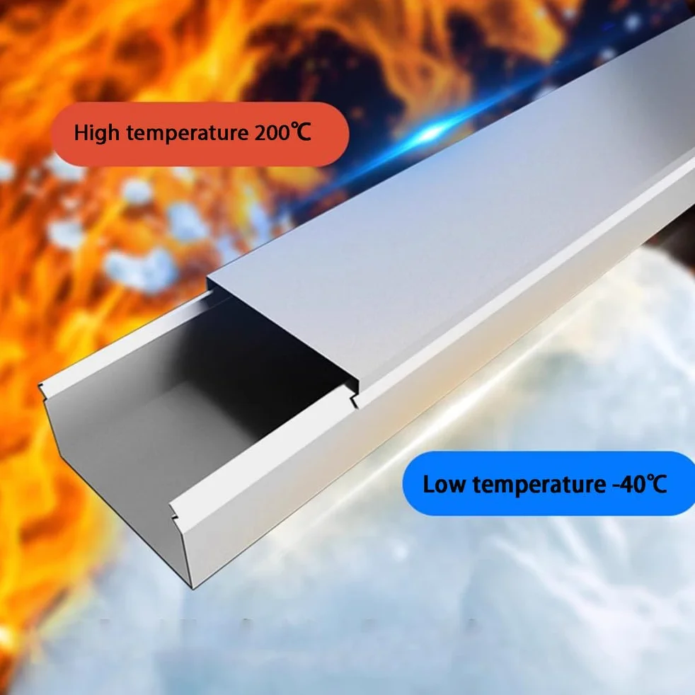 Aluminiowy system zarządzania kanałami kablowymi, zestaw otwartych przewodów do użytku wewnątrz i na zewnątrz, 80 x 40 mm