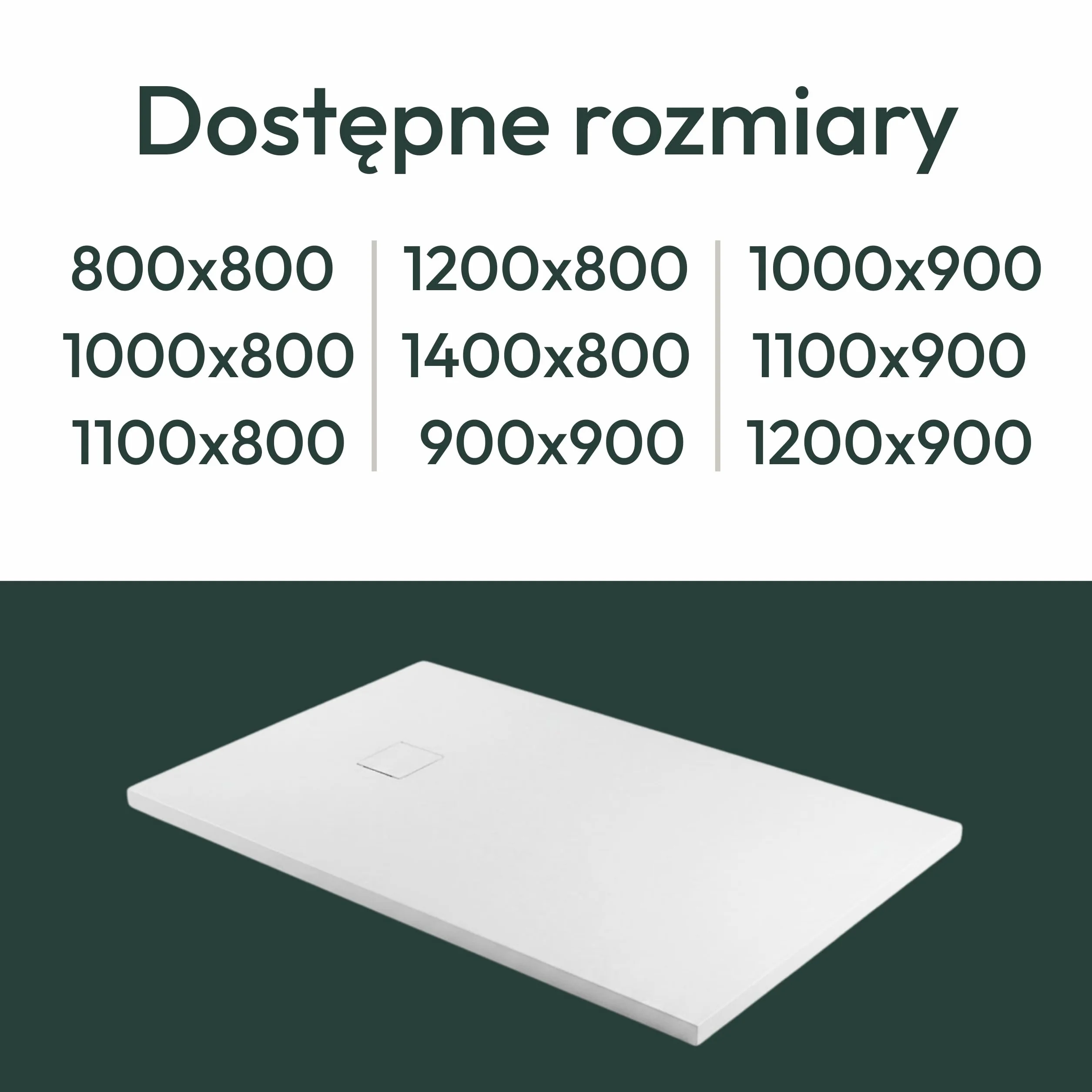 AQUAUNO Brodzik prysznicowy 100 x 90 cm o wyglądzie kamienia, ultra płaski 2,6 cm – brodzik z kompozytu SMC, w zestawie syfon, odpływ 90 mm, czyszczenie od góry, biały