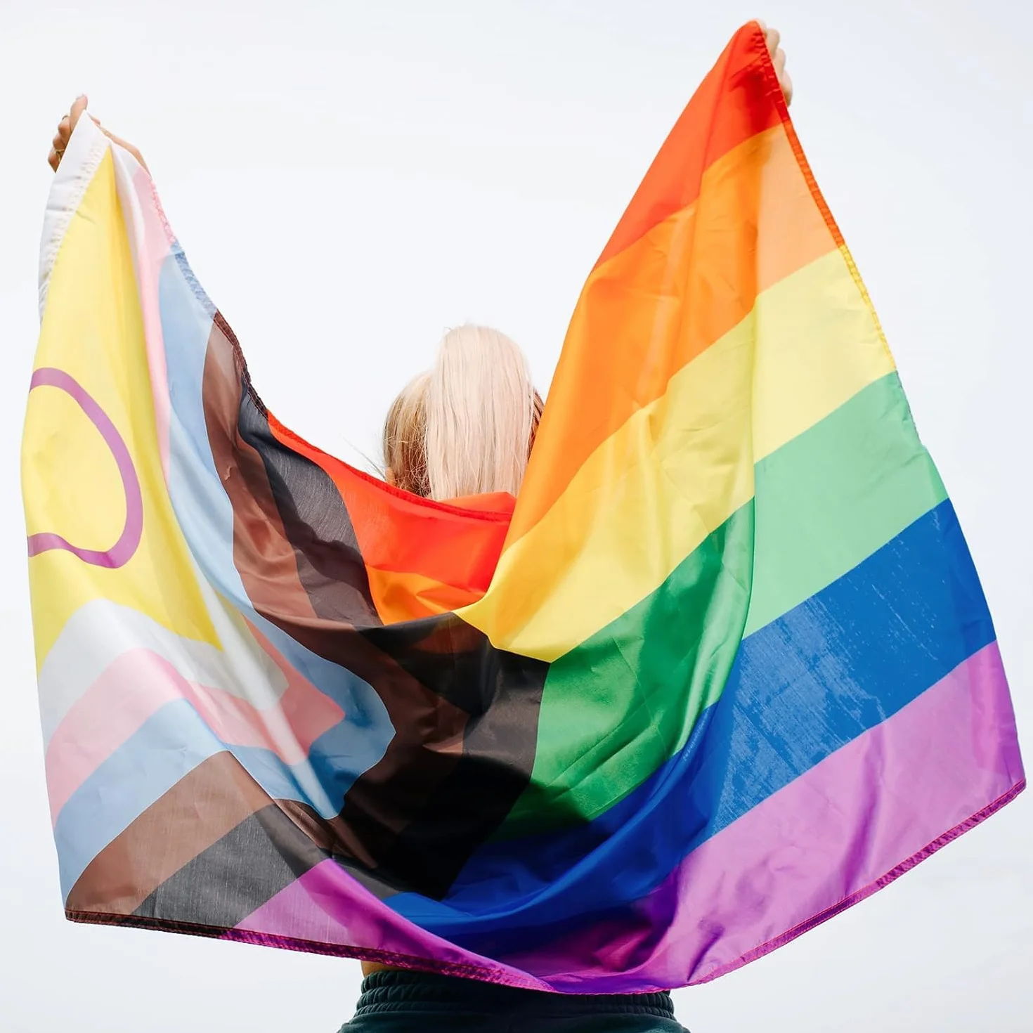 MOGADEE Zestaw flag Pride LGBTQ 150 x 90 cm z naklejkami