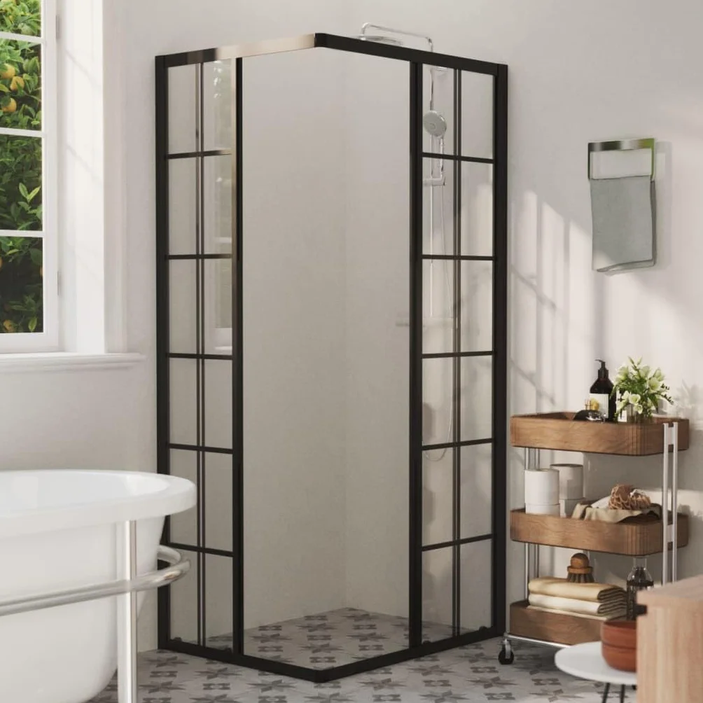 Kabina prysznicowa z profilem aluminiowym, 90 x 70 x 180 cm | Szkło bezpieczne ESG, ściana boczna z przezroczystego szkła, łatwy montaż, w komplecie z materiałem montażowym