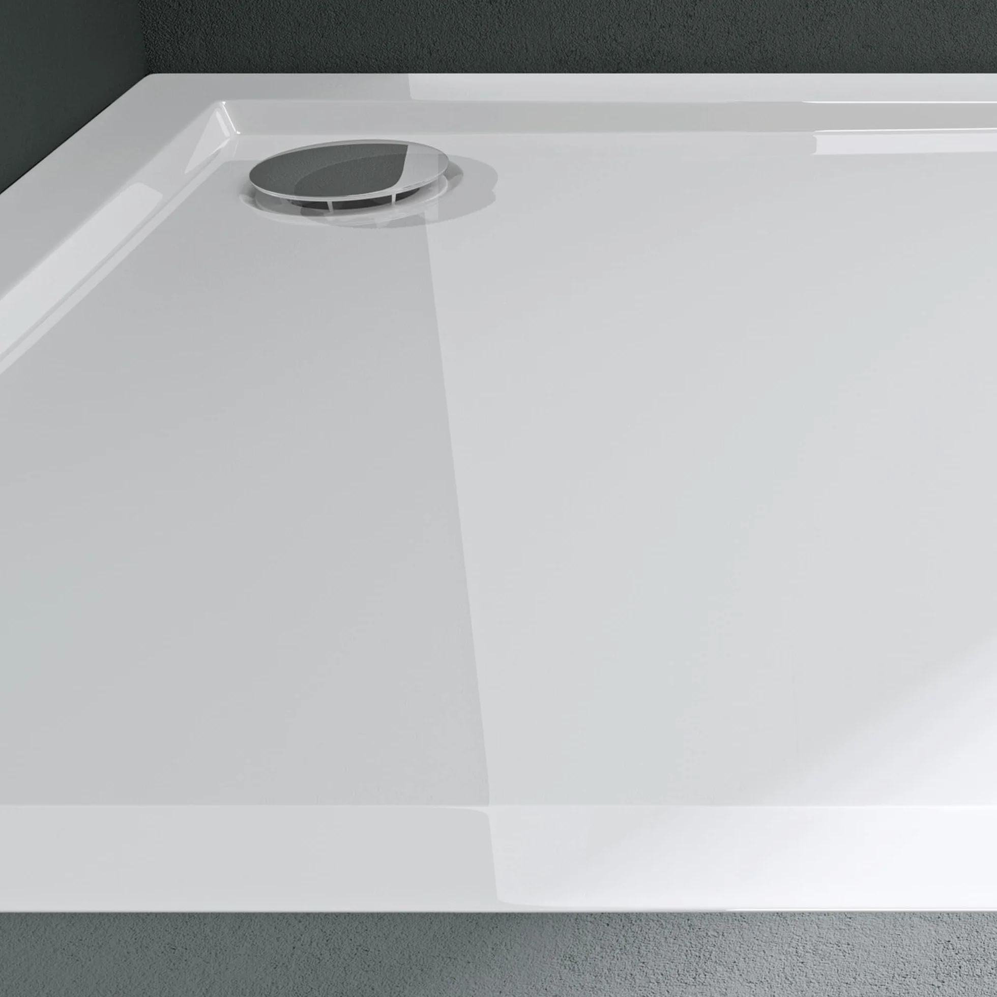 Mai & Mai® brodzik prysznicowy Faro w kolorze białym, kształt: kwadratowy, szer. x gł.: 70 x 70 x 4 cm