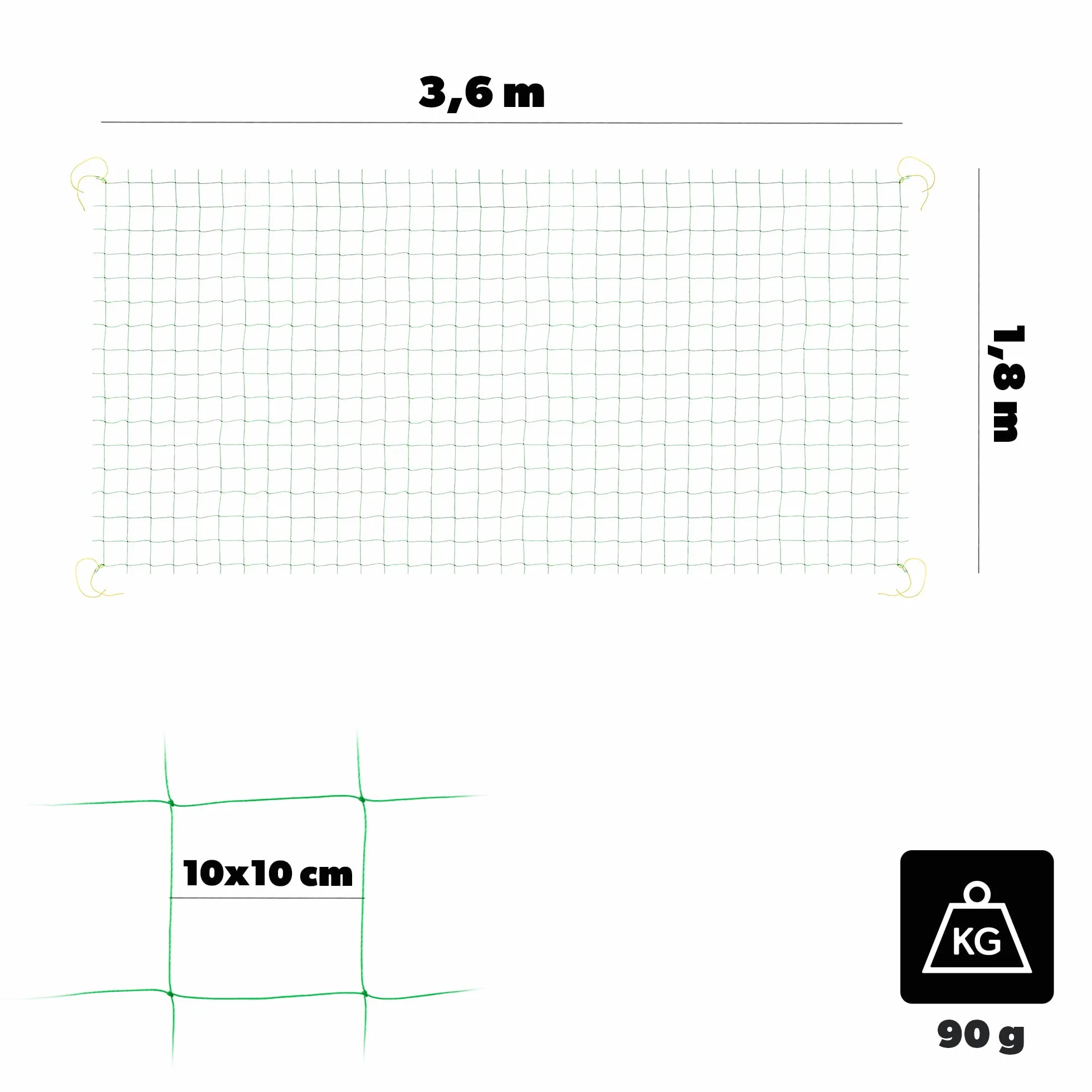 KADAX Zestaw do sadzenia ogórków – 13 x podpora do sadzenia 180 cm, siatka do wspinaczki 1,8 x 3,6 m, 5 x łączniki do sadzenia, 30 m drutu ogrodowego – Podpora do wspinaczki ogórków, Kratka do