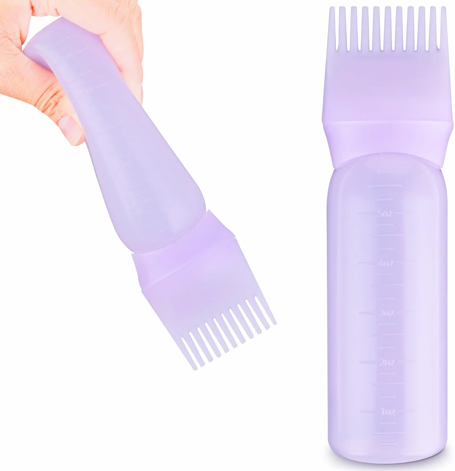 WLLHYF Aplikator z grzebieniem korzeniowym, butelka 170 ml, aplikator oleju do włosów, 1 opakowanie, aplikator, szczotka do butelek ze stopniowaną skalą, grzebień do korzenia włosów, aplikator koloru