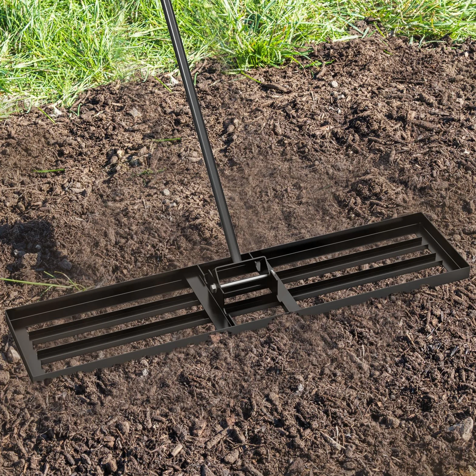 COSTWAY Grabie do niwelowania trawnika metalowe z ergonomiczną rączką