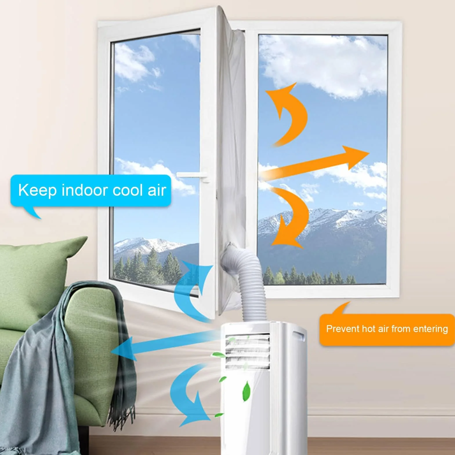 Air Conditioner Window Seal Kit Silver Grey Portable Window Sealing Cloth Universal AC Window Frame Sealing Kit (3 Meter / 9.8ft)
