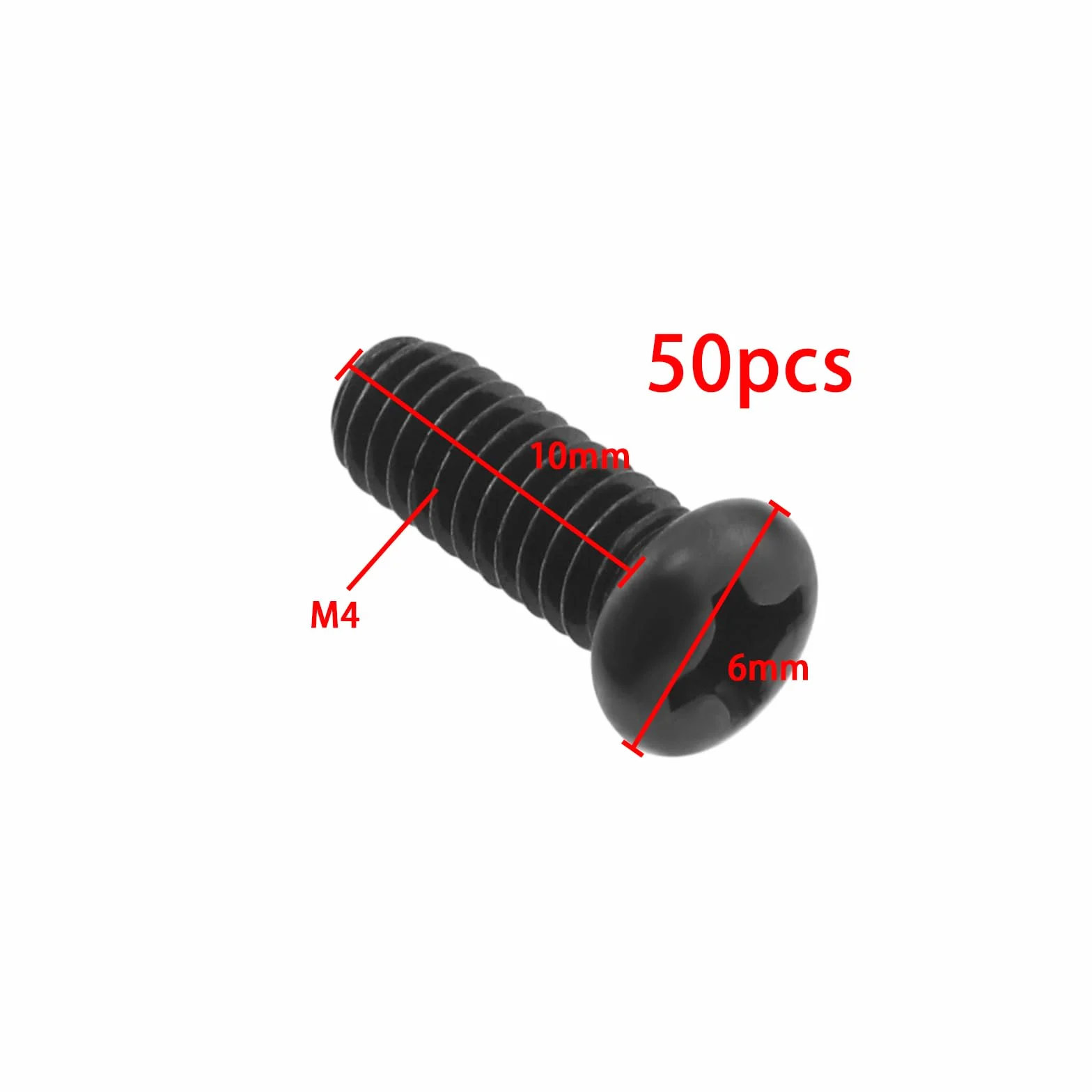 EMSea Śruby mocujące krzyżowe z okrągłym łbem M4 x 10 mm, czarna śruba mocująca krzyżowa z zębami maszynowymi do dzwonków wideo, urządzeń przemysłowych, instalacji ściennych