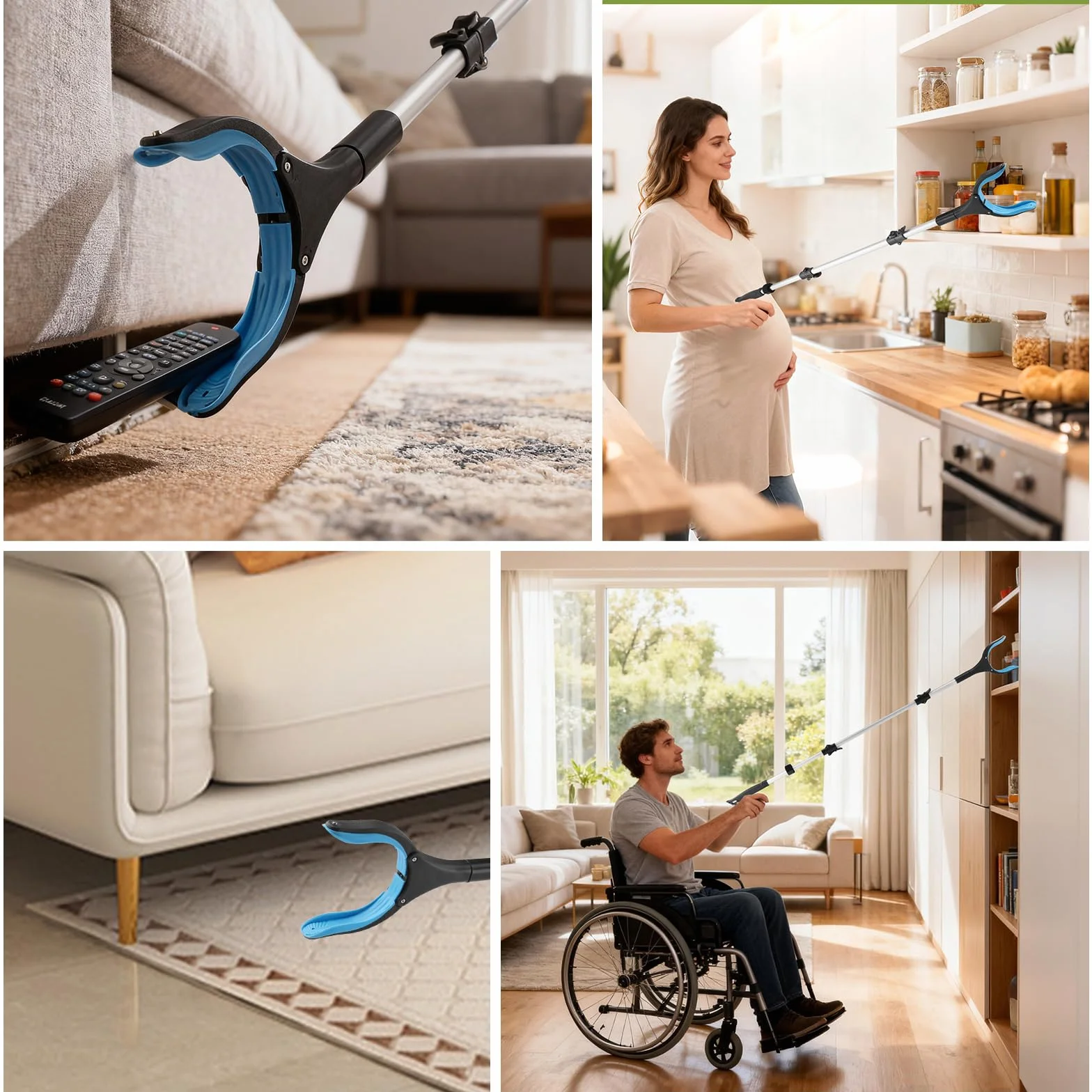 Chwytak dla seniorów 110 cm składany mocnym uchwytem ​​magnetycznymi końcówkami i głowicą obrotową 360° składany chwytak dla seniorów ogród do zbiórki odpadów dla osób niepełnosprawnych