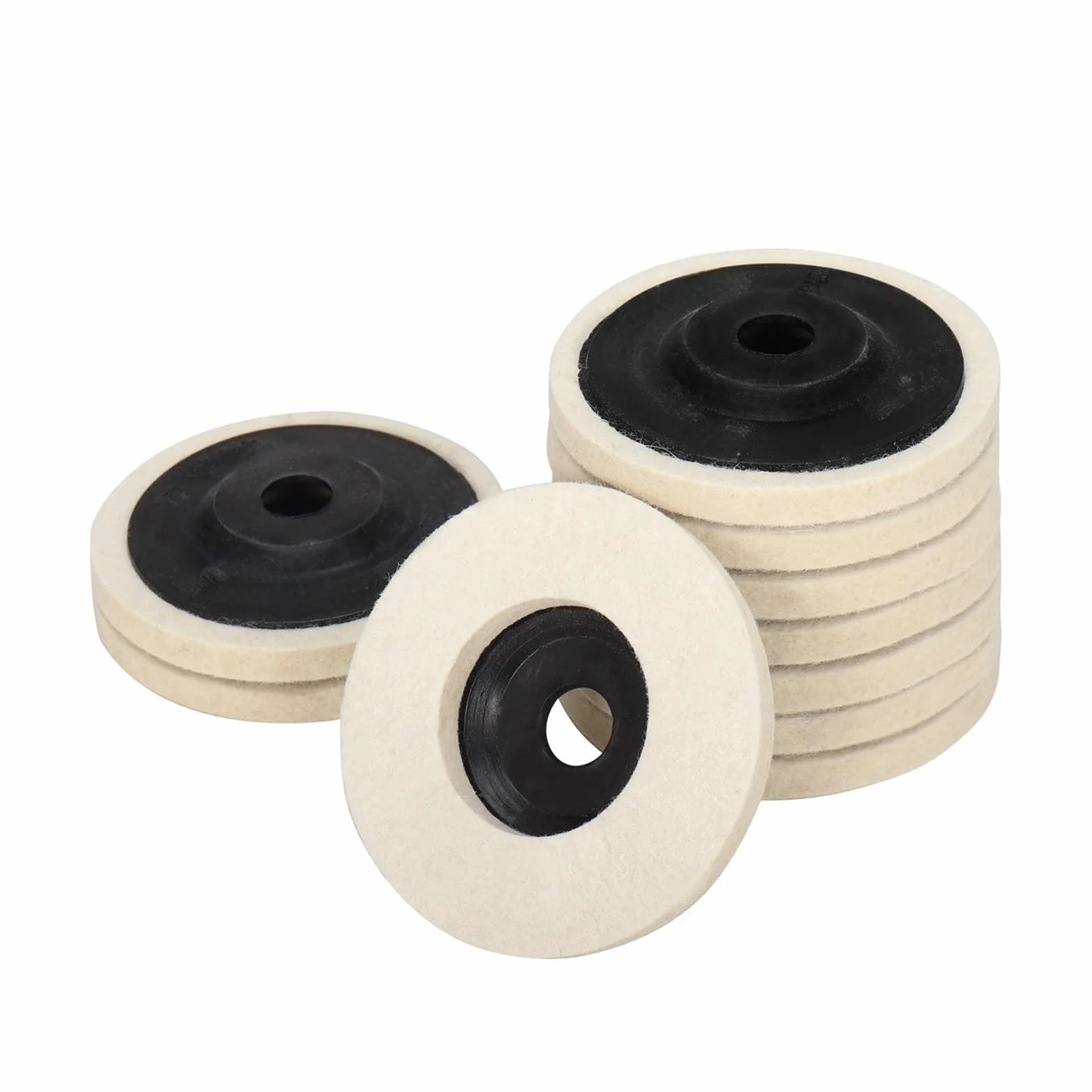 Polerująca tarcza szlifierki stołowej, 4-calowa wełniana tarcza polerska, do szlifierki kątowej, filcowa metalu, marmuru, szkła i ceramiki(10pcs White)