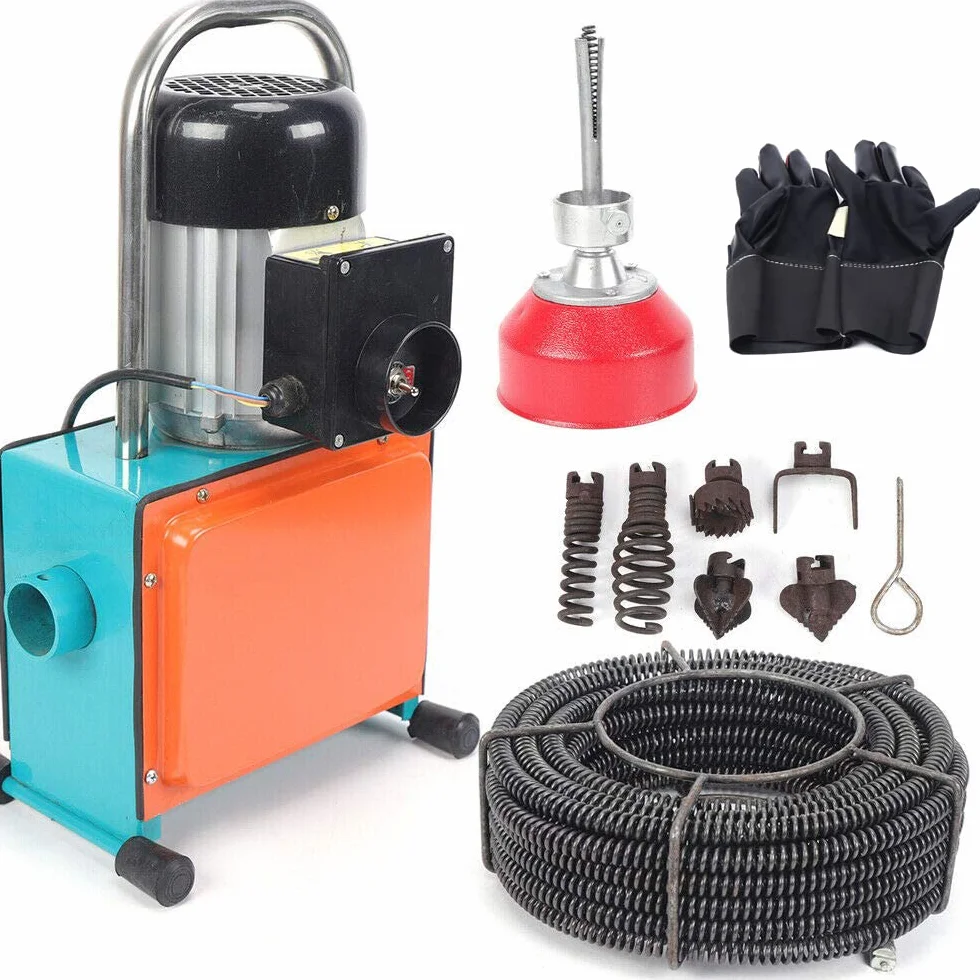 Elektryczne urządzenie do czyszczenia rur, 1000 W, urządzenie do czyszczenia rur, z zestawem bitów 16 mm, 20-150 mm