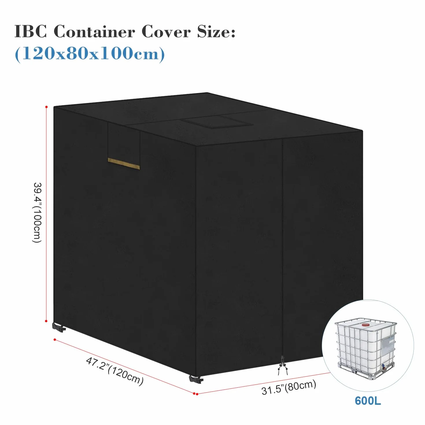 VANSHEIM IBC pokrowiec na zbiornik na wodę 120 x 80 x 100 cm