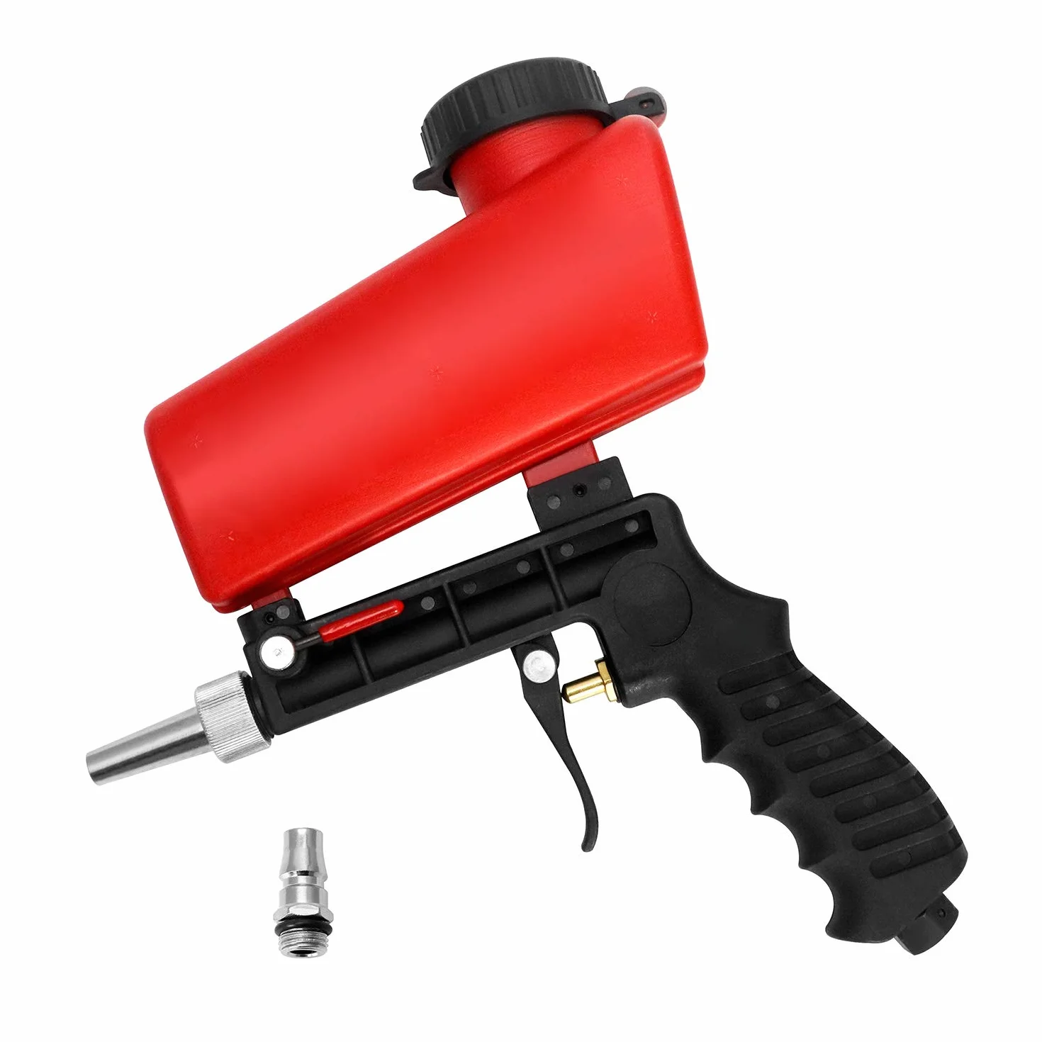 Pneumatyczny pistolet do piaskowania QWORK, urządzenie do piaskowania, wymienne pneumatyczne końcówki do piaskowania i szybkozłącze