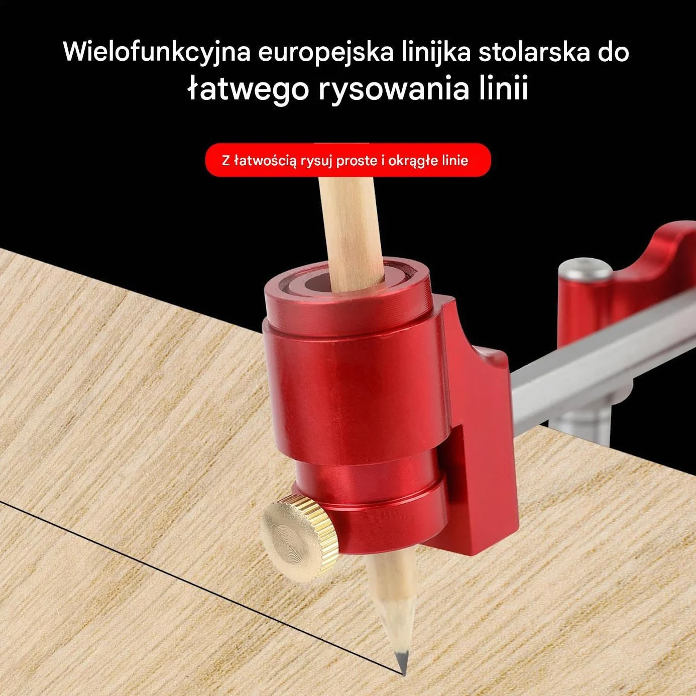 Linijka Do Stolarstwa Wielofunkcyjne Narzędzie Do Obróbki Drewna | Linijka Do Prostych i Łukowych Oznaczeń Dla Stolarstwa Dla Renowacji Budowy Produkcji Mebli Fachowców Początkujących