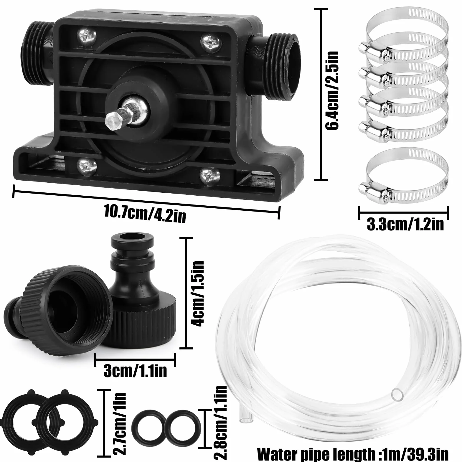 Mini elektryczna pompa do wiertarki z plastikową obudową do wody, oleju napędowego