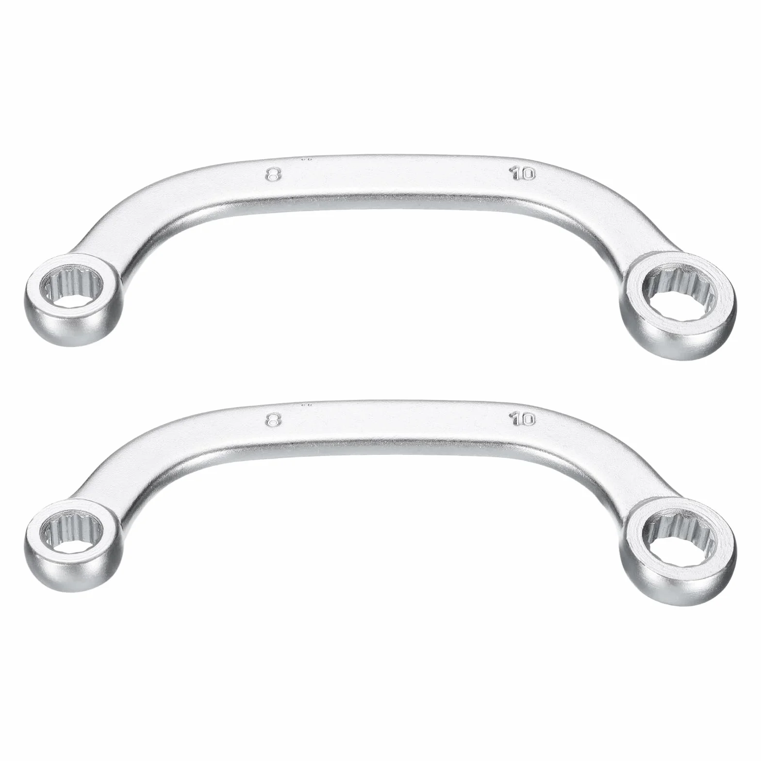 QUARKZMAN 2 sztuki podwójny klucz do skrzyni Medium Moon Metryczny 8 mm X 10 mm 12 punktów Stal węglowa Podwójny koniec Klucz Skrzynka W Kształcie C Z grzechotką Narzędzia Do Naprawy