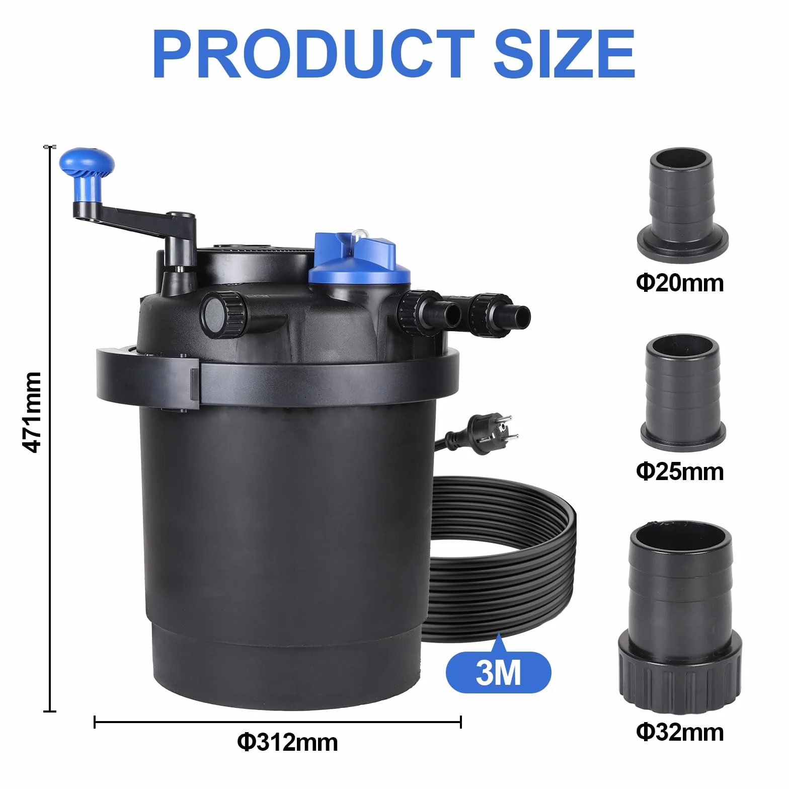 CPROSP Filtr ciśnieniowy do oczka wodnego 6000 l/h z lampą UV 11 W