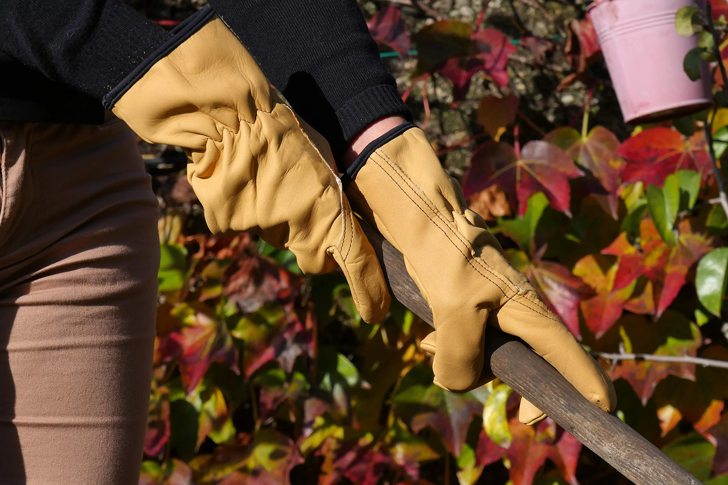 Rostaing TRADITION-IT08 Gants de Jardinage 100% Cuir Tanné En France Hydrofuge Grande Longueur Tradition Taille 08 rękawiczki, beżowe, 8
