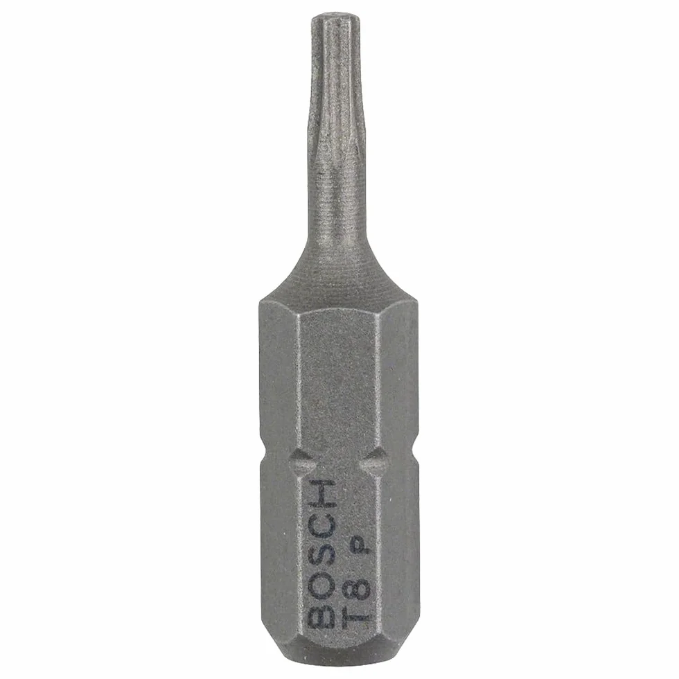 Bosch Professional Bit Extra twardy do śrub Torx wewnętrznych (T8, długość: 25 mm, 3 sztuki), 2607001601
