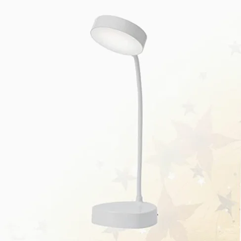 Akumulatorowa lampa biurkowa LED, ściemniana i składana, troszcząca się o oczy lampka na gęsia szyja, do czytania, biura i sypialni, przenośna, elastyczna lampka nocna (biała)