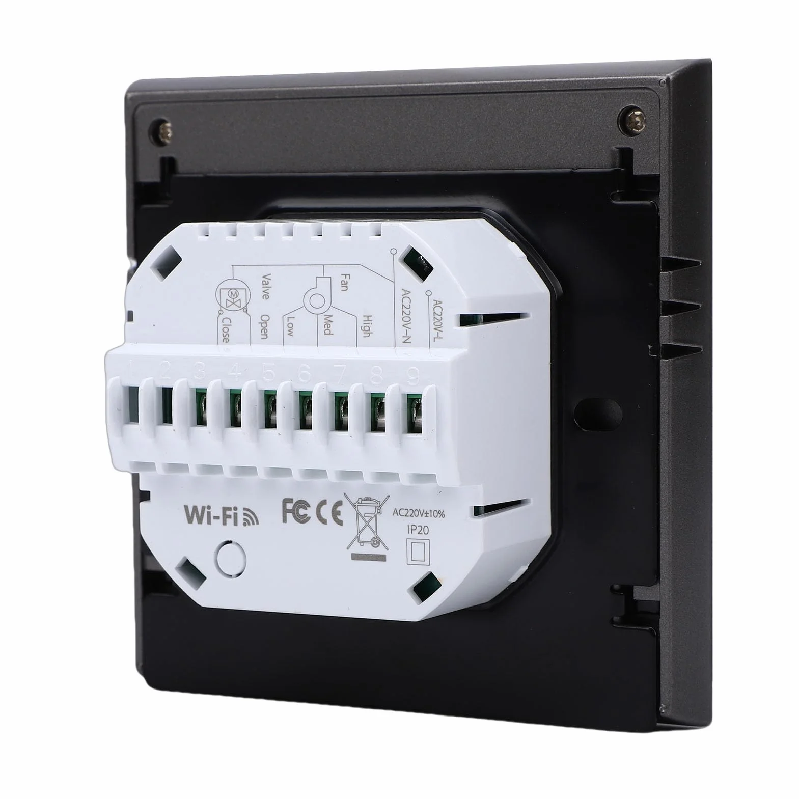 lyrlody Inteligentny Termostat WiFi, Termostat PC ABS z Inteligentnym Pokrętłem z Ekranem TFT 240x240, Pilot z Aplikacji, Programowalny od 41 do 95F, do Domowego Systemu Ogrzewania Podłogowego AC