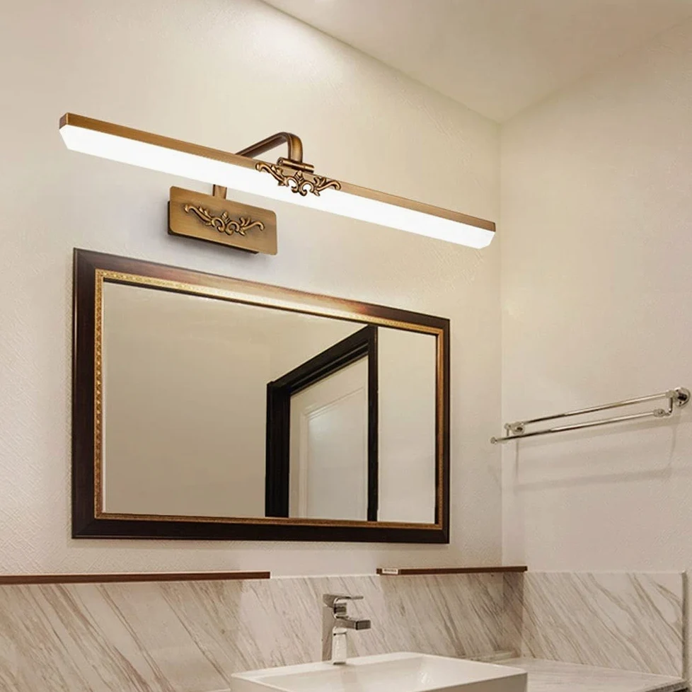 XANAYXWJ lustrzana LED Vintage kinkiet toaletka łazienkowa, oświetlenie obrazu w ramce, oświetlenie toaletki wiejskiej Lustrzane przednie lampy do wanny toaletka toaletka ścienna kinkiet
