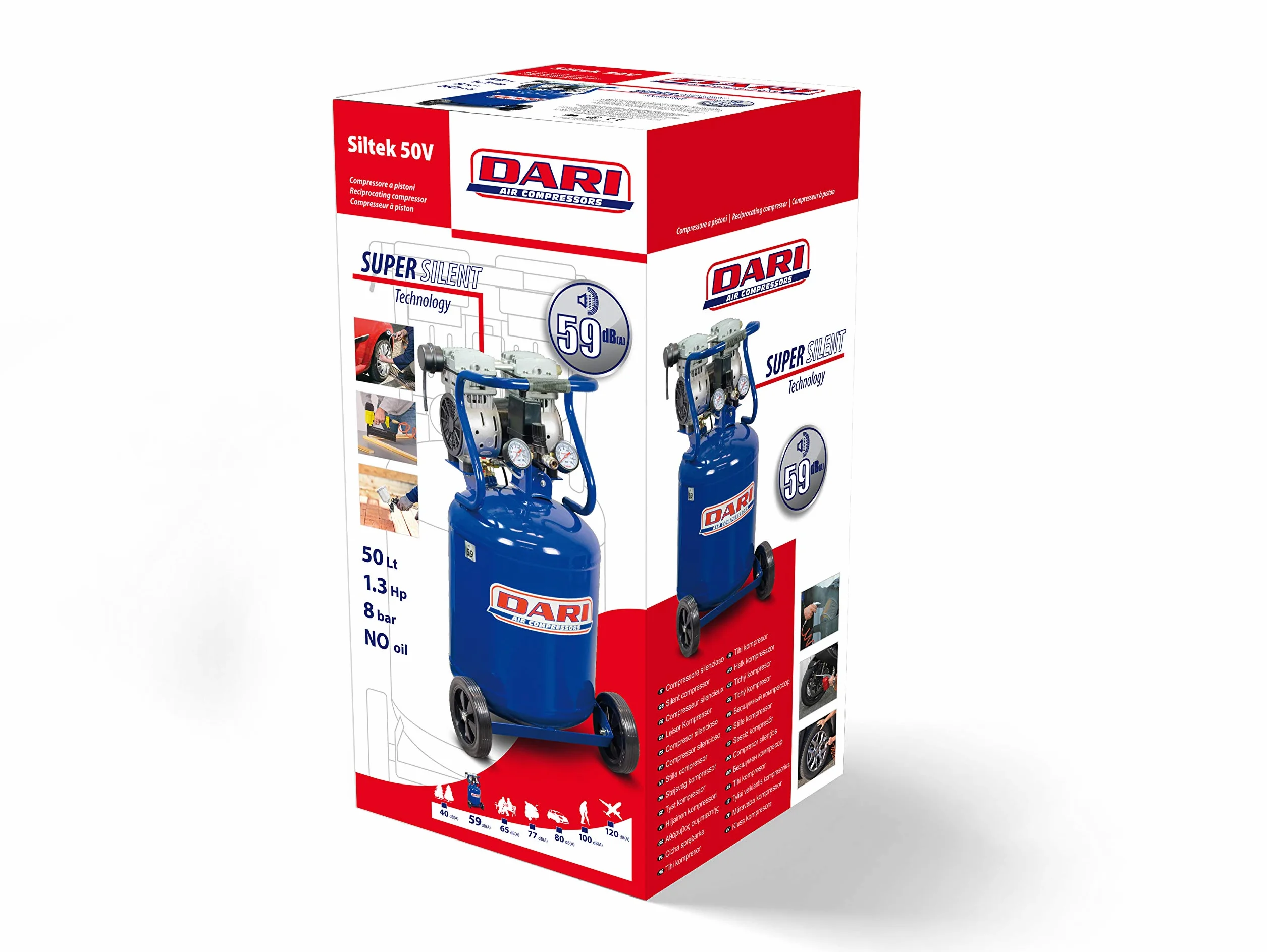 Dari - Siltek cicha pionowa sprężarka 1,3 HP