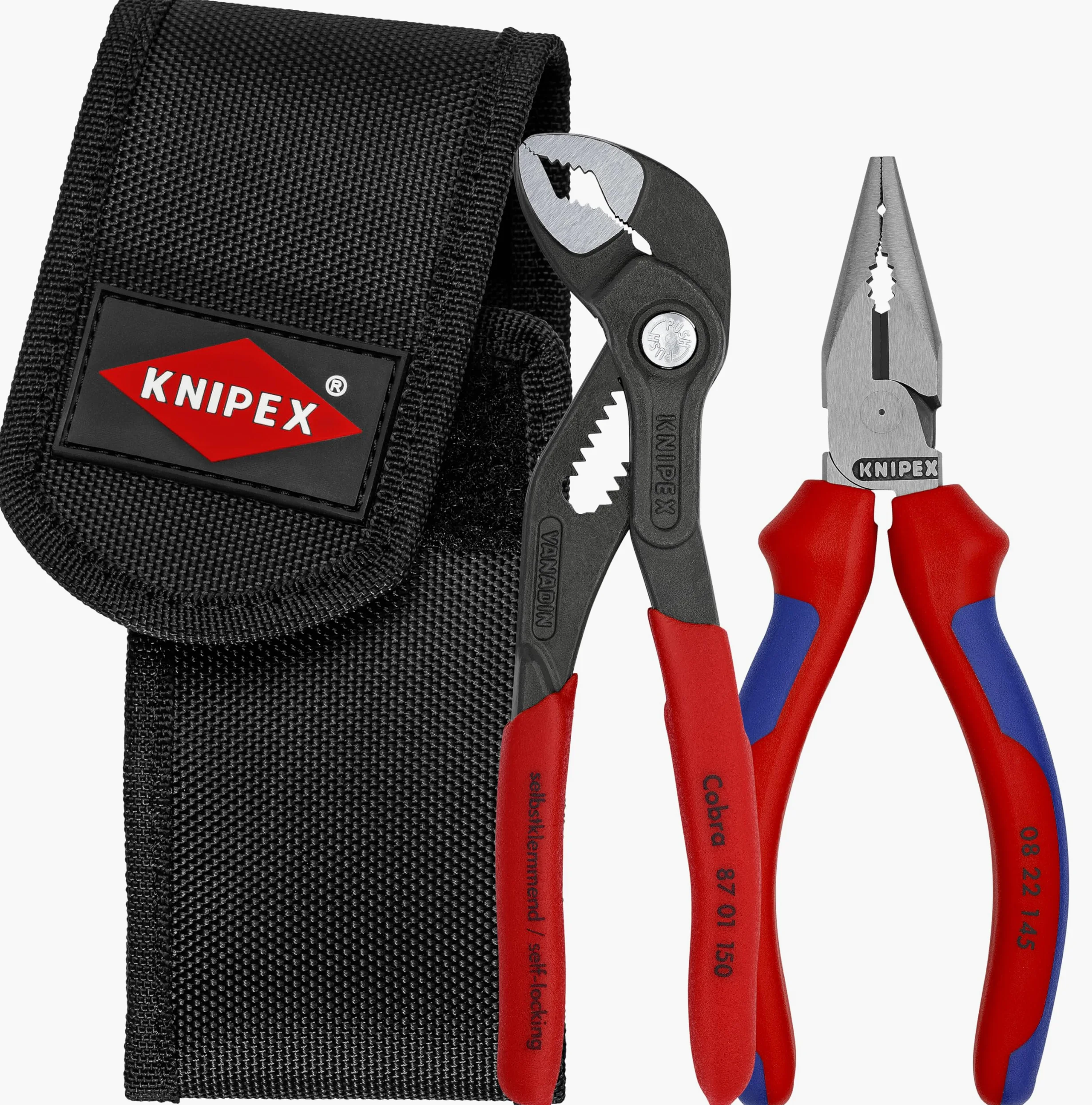 KNIPEX Tools 00 20 72 V06 2 szt. mini szczypce w woreczku na pasek - Cobra® i igłowany nos