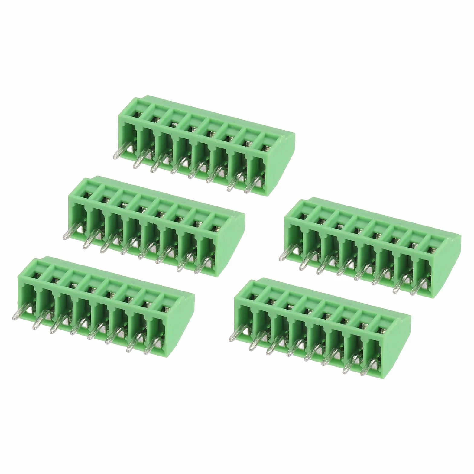 QUARKZMAN 5 sztuk złącze blokujące zaciski śrubowe do montażu na płytce drukowanej, 8 pinów, 2,54 mm, 0,1 cala, zielony