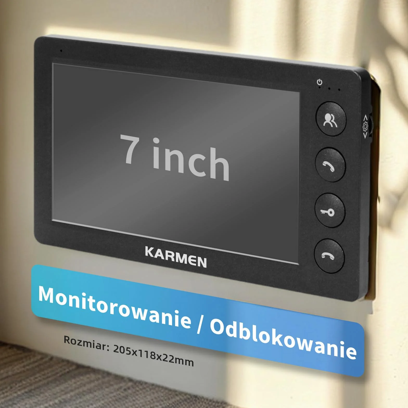 Karmen Przewodowy telefon drzwi wideo, domofon do drzwi, wodoodporny zewnętrzny, noktowizor na podczerwień, rozmowa z gościem, obsługuje AC 100 V-240 V