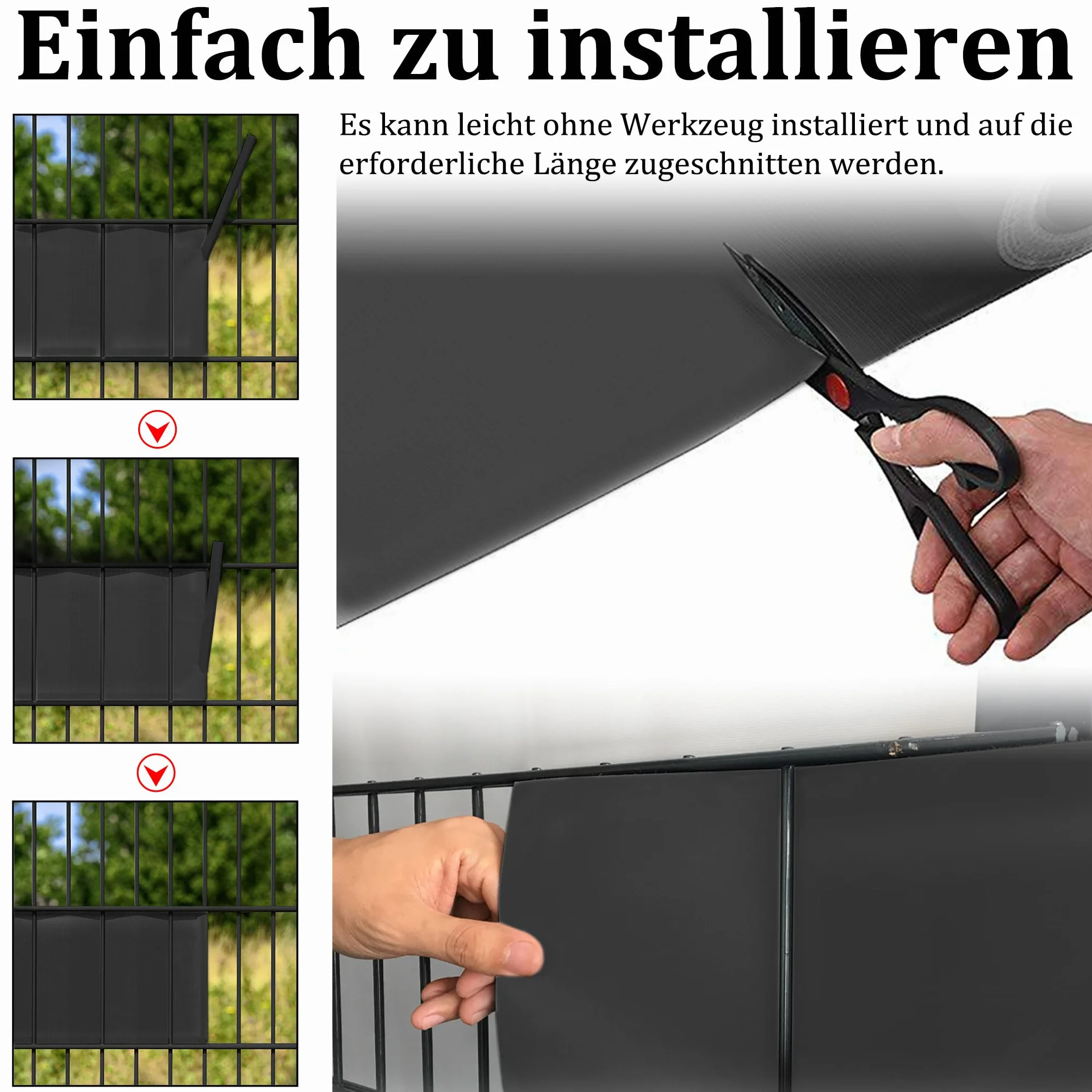 Aufun Paski osłonowe PVC 35m x 19cm mata podwójnoprętowa ogrodzenie – w zestawie 20 klipsów mocujących, osłona wzroku ogrodzenia, ogrodzenie ogrodowe, osłona wzroku, folia ogrodzeniowa do ogrodu
