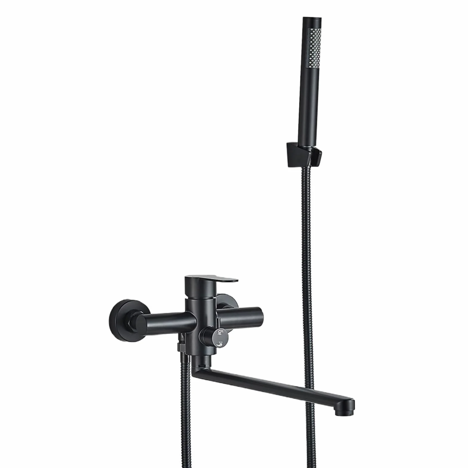 Bateria wannowo-prysznicowa do łazienki z obrotową wylewką 35 cm, montowana na ścianie, bateria mieszająca do wanny, ciepła i zimna woda, żuraw