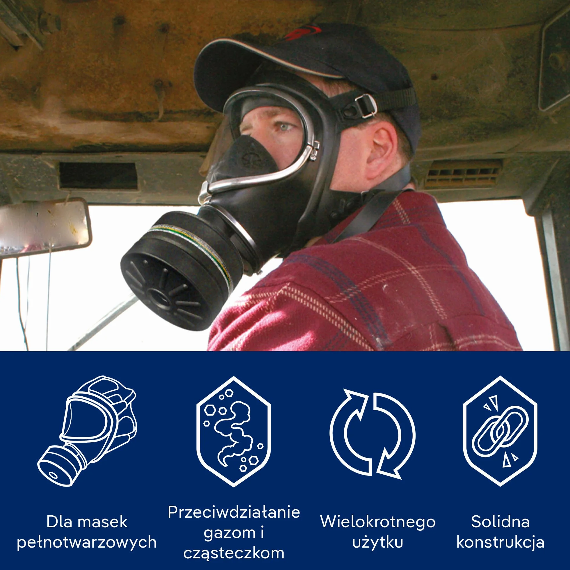 Dräger Rd40 filtr ochrony cywilnej klasy ochrony A2B2E2K2-P3 R D/NBC (czarny) do gazów, oparów, cząstek stałych, 1 szt. | filtr kombinowany do maski pełnej CDR 4500