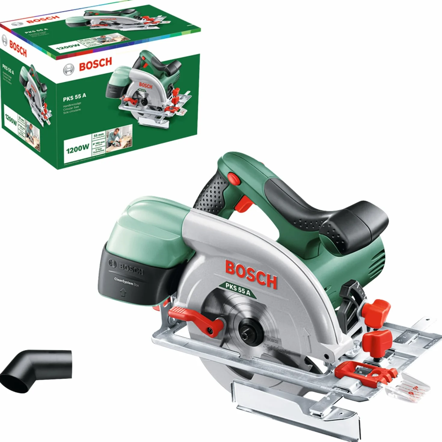Bosch PKS 55 A piła tarczowa, 1200 W, w kartonie