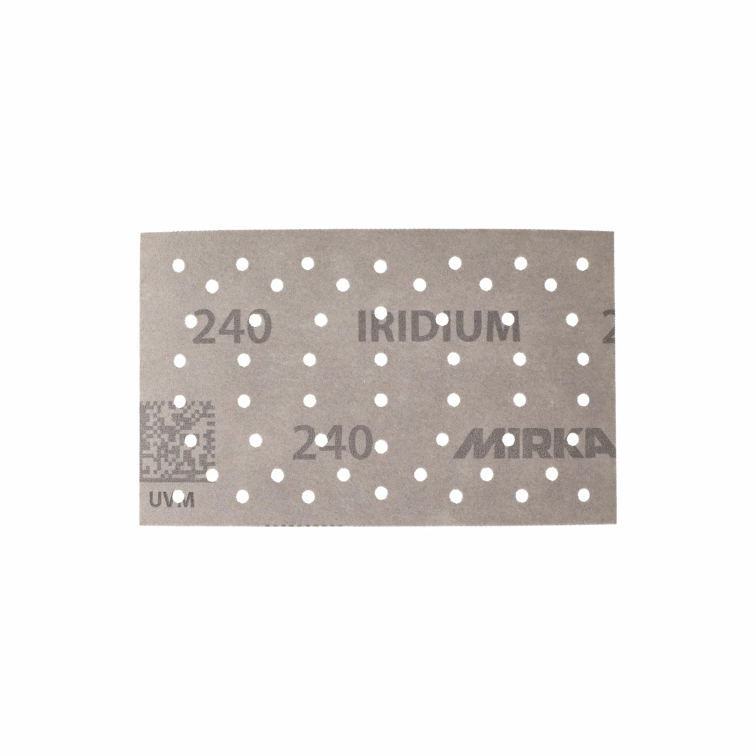 Mirka Iridium Premium papier ścierny 81x133mm rzep 54-otwory, ziarnistość 240, opakowanie 10 sztuk/Do szlifowania farb, szpachli, podkładów, drewna, stali, materiałów mineralnych, plastiku.
