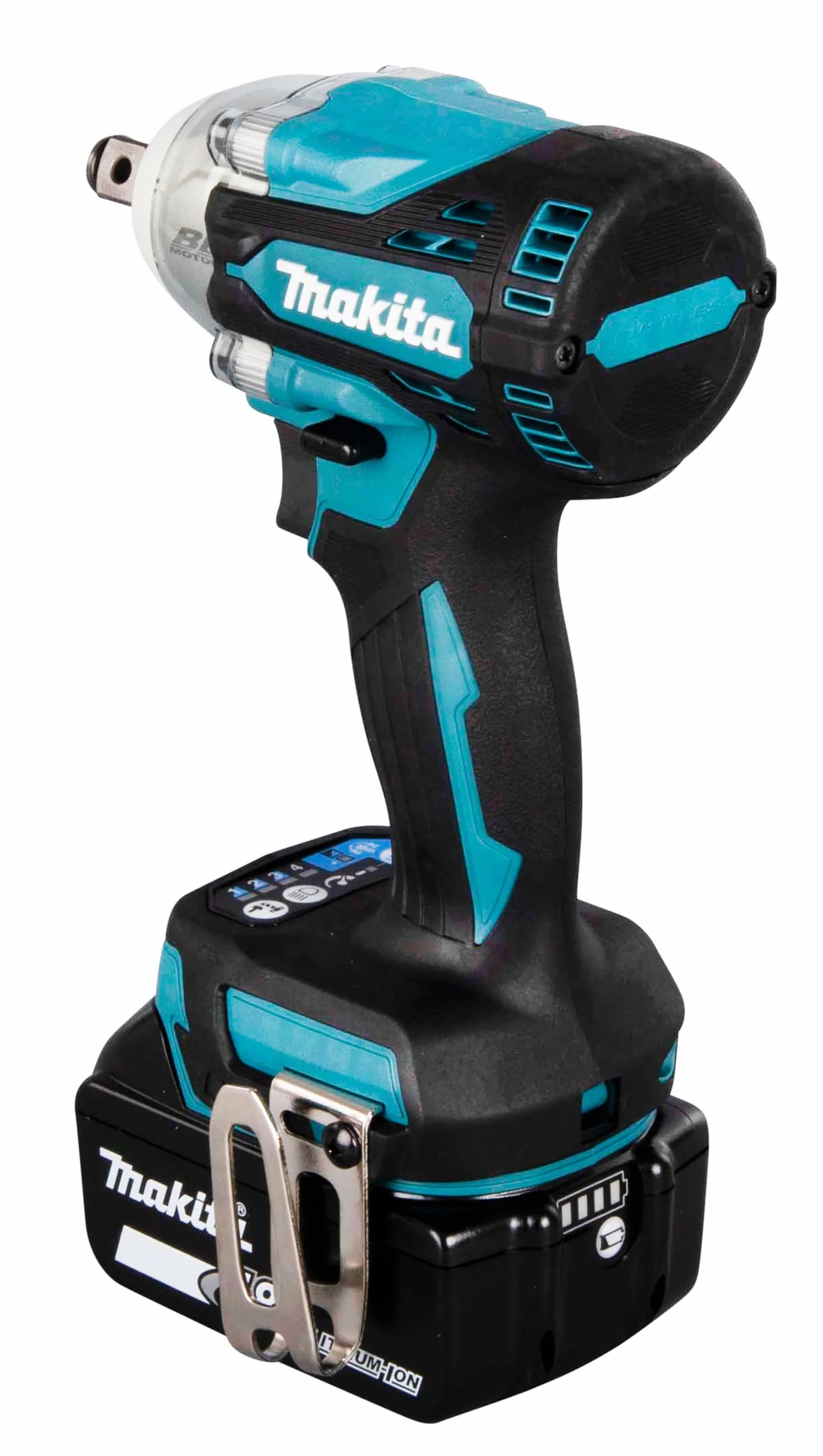 Makita DTW300TJX7 akumulatorowa wkrętarka udarowa 18 V w zestawie szybka ładowarka DC18RC i 2 x akumulatory BL1850B 5,0 Ah + 14-częściowy zestaw końcówek udarowych (E-16586) w MAKPAC rozm. 2