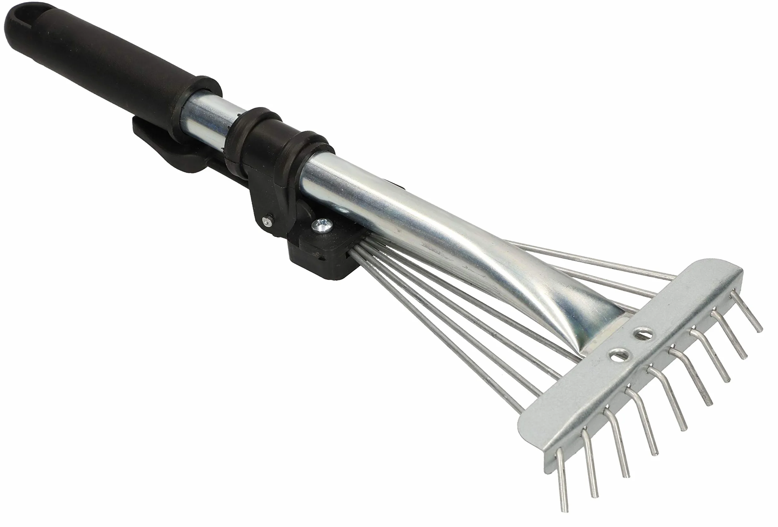 KOTARBAU Grabki Wachlarzowe Regulowane 20 cm 9 Zębów Metalowe Aluminiowy Trzonek Teleskopowy