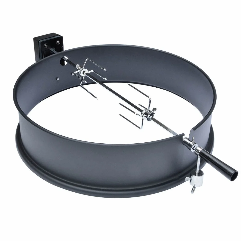 onlyfire Uniwersalny rożen obrotowy 57 cm zestaw do grilla kulistego pasuje Weber 2290 emaliowany czarny