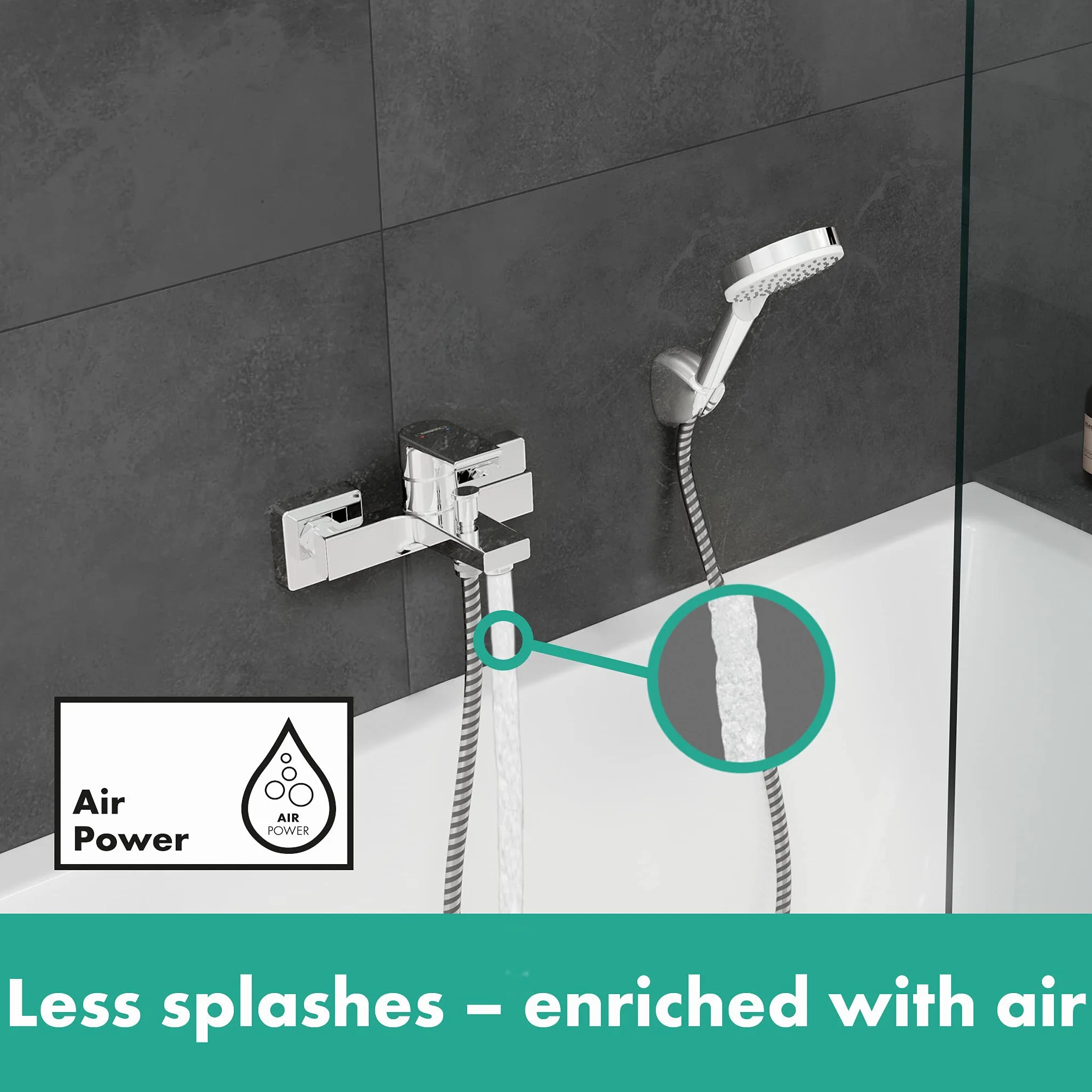 hansgrohe Vernis Shape Jednouchwytowa bateria wannowa natynkowy chrom 16,6 cm